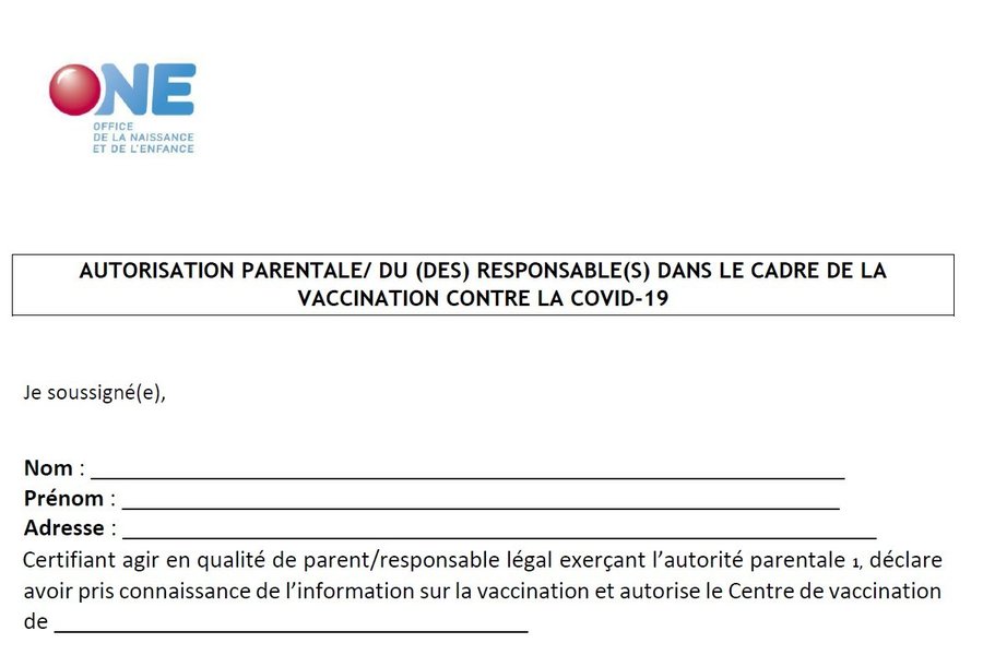 Autorisation parentale vaccination des enfants